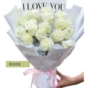 h008 (กุหลาบขาว 15 ดอก)
